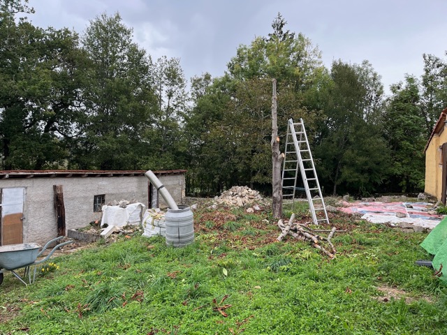 De Kastanjeboom moet helaas het veld ruimen voor het terras